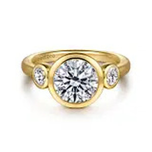 Bezel Three Stone Semi Mounting