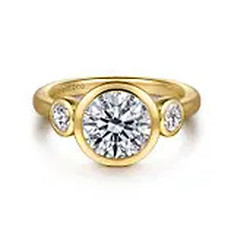 Bezel Three Stone Semi Mounting
