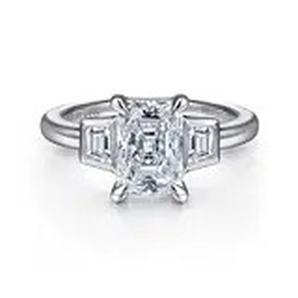 Three Stone Accented Solitaire Semi Mounting