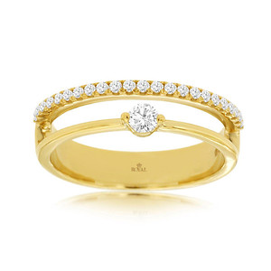 Two Row Diamond Stackable Band