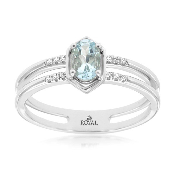 Aquamarine and Diamond Ring