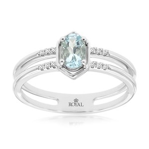 Aquamarine and Diamond Ring