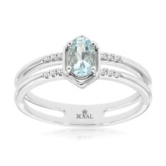 Aquamarine and Diamond Ring