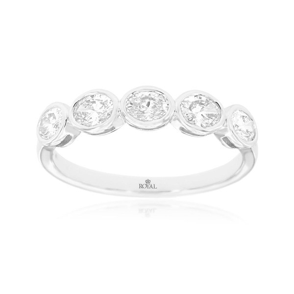 Bezel Set Oval Diamond Band