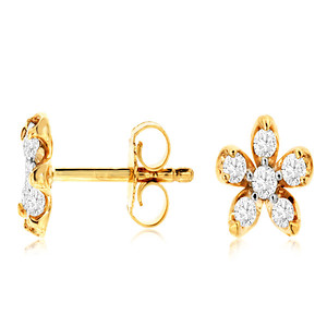 Diamond Flower Earrings