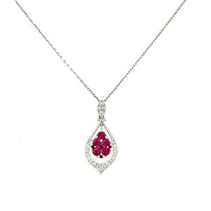 Ruby and Diamond Teardrop Pendant