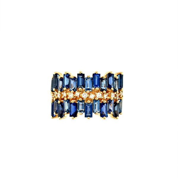 Scattered Sapphire and Diamond Band