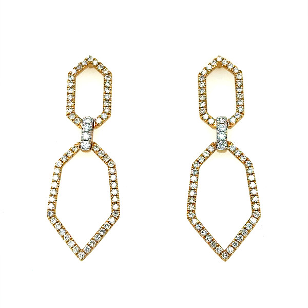 Double Open Hexagon Diamond Dangles