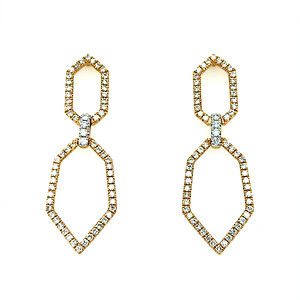 Double Open Hexagon Diamond Dangles