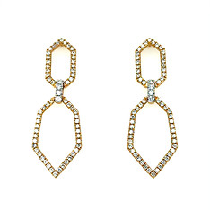 Double Open Hexagon Diamond Dangles