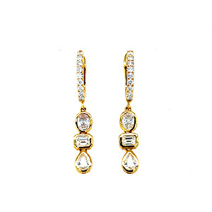 Multi Shape Bezel Diamond Earrings