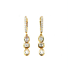 Multi Shape Bezel Diamond Earrings