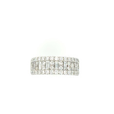Round and Bagutte Diamond Band