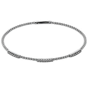 White Gold Beaded Stackable Bangle