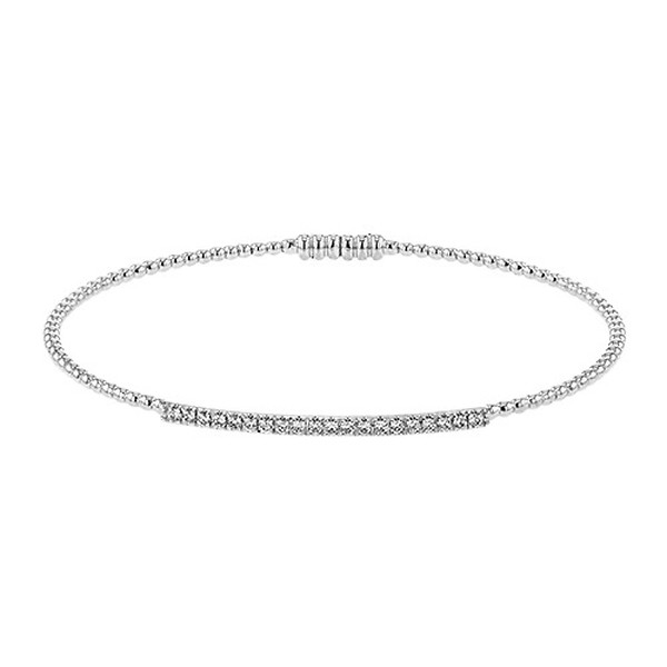 White Gold Beaded Bangle