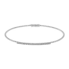 White Gold Beaded Bangle