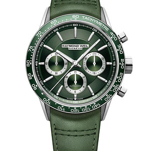  Freelancer Men's Automatic Chronograph Green Leather Watch