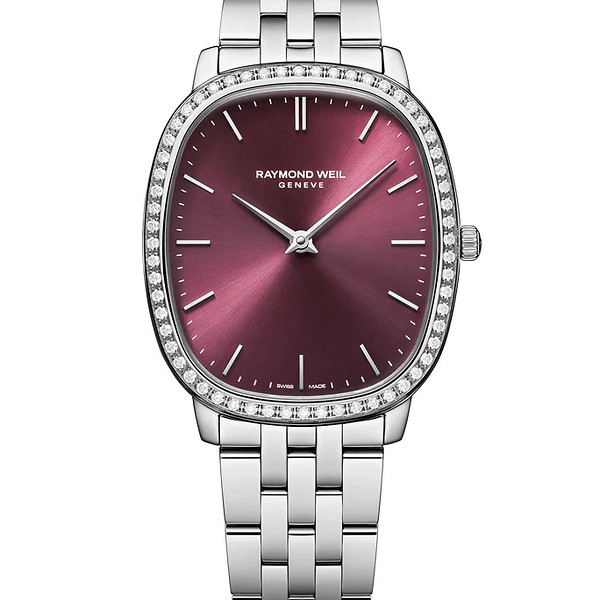 Toccata Heritage Red Grape Dial Quartz Diamonds Bracelet Watch