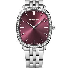 Toccata Heritage Red Grape Dial Quartz Diamonds Bracelet Watch