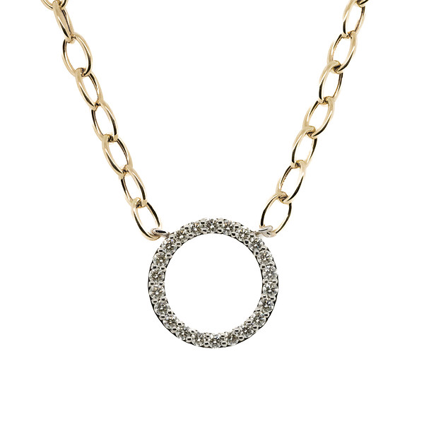 Open Circle Diamond Necklace