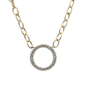 Open Circle Diamond Necklace