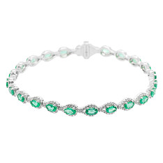 Emerald and Diamond Tennis Bracelet