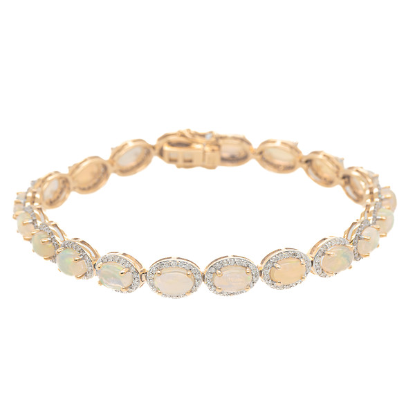 Opal and Diamond Tennis Bracelet