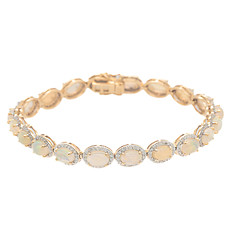 Opal and Diamond Tennis Bracelet