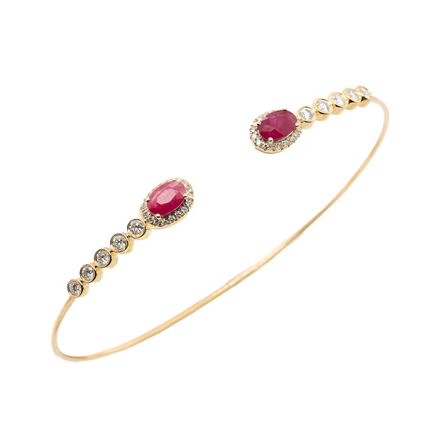 Ruby and Diamond Cuff Bracelet