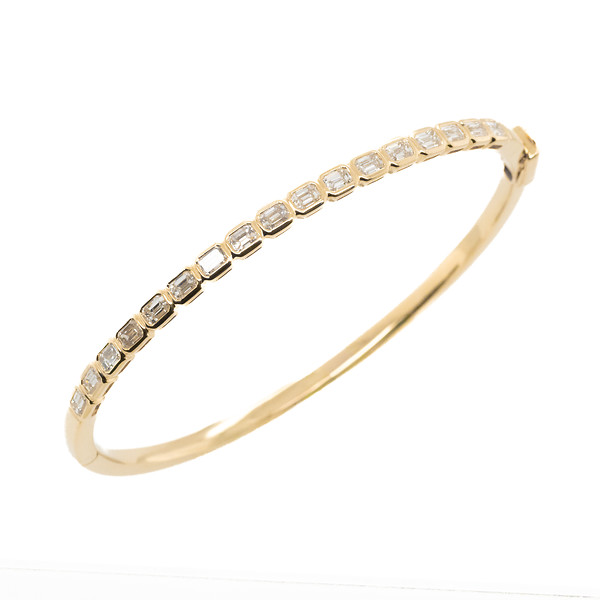 Emerald cut Bangle Bracelet