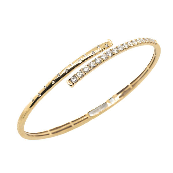 Diamond Bypass Bangle Bracelet