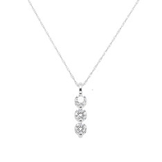Lab Grown Three Stone Necklace