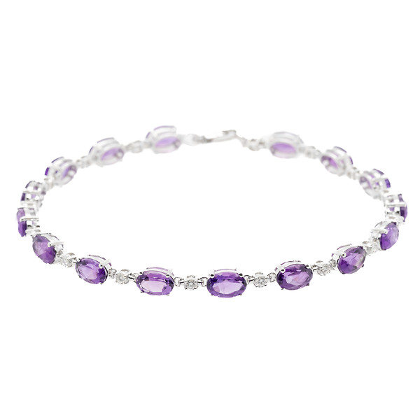 Amethyst and Diamond Tennis Bracelet