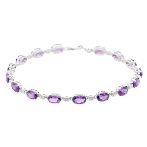 Amethyst and Diamond Tennis Bracelet