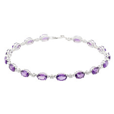 Amethyst and Diamond Tennis Bracelet