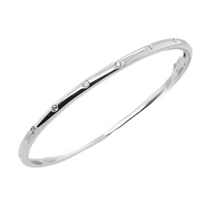 Burnish Set Diamond Bangle Bracelet