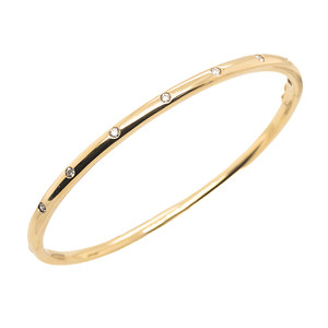 Burnish Set Diamond Bangle Bracelet