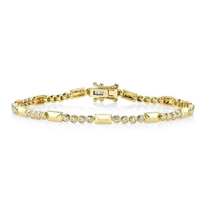 Alternating Bezel Set Diamond Bracelet