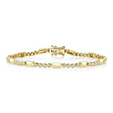 Alternating Bezel Set Diamond Bracelet