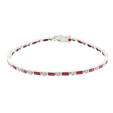 Bezel Set Ruby and Diamond Bracelet