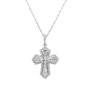 Bullet Diamond Cross Pendant