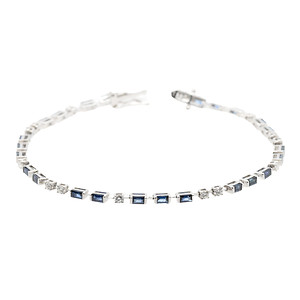 Baguette Sapphire and Diamond Bracelet