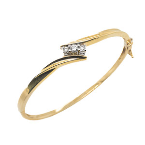 Bypass Diamond Bangle Bracelet