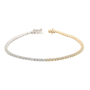 Two Tone Diamond Tennis Bracelet