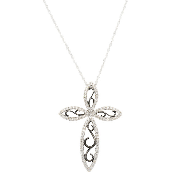 Black Rhodium Diamond Cross