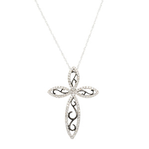 Black Rhodium Diamond Cross