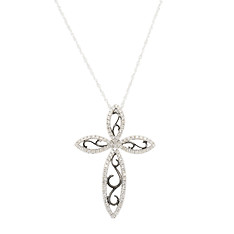 Black Rhodium Diamond Cross