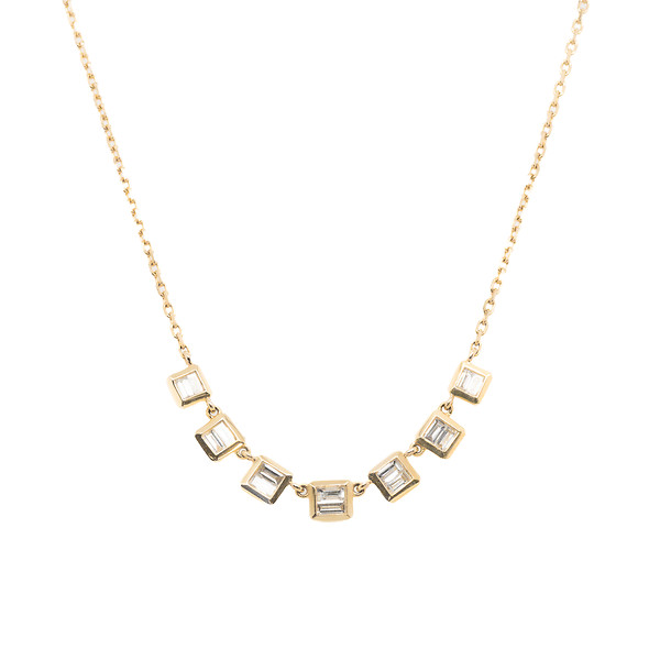 Baguette Diamond Station Necklace