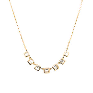 Baguette Diamond Station Necklace