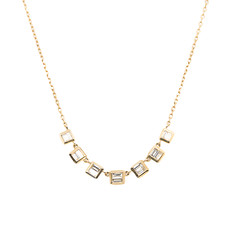 Baguette Diamond Station Necklace